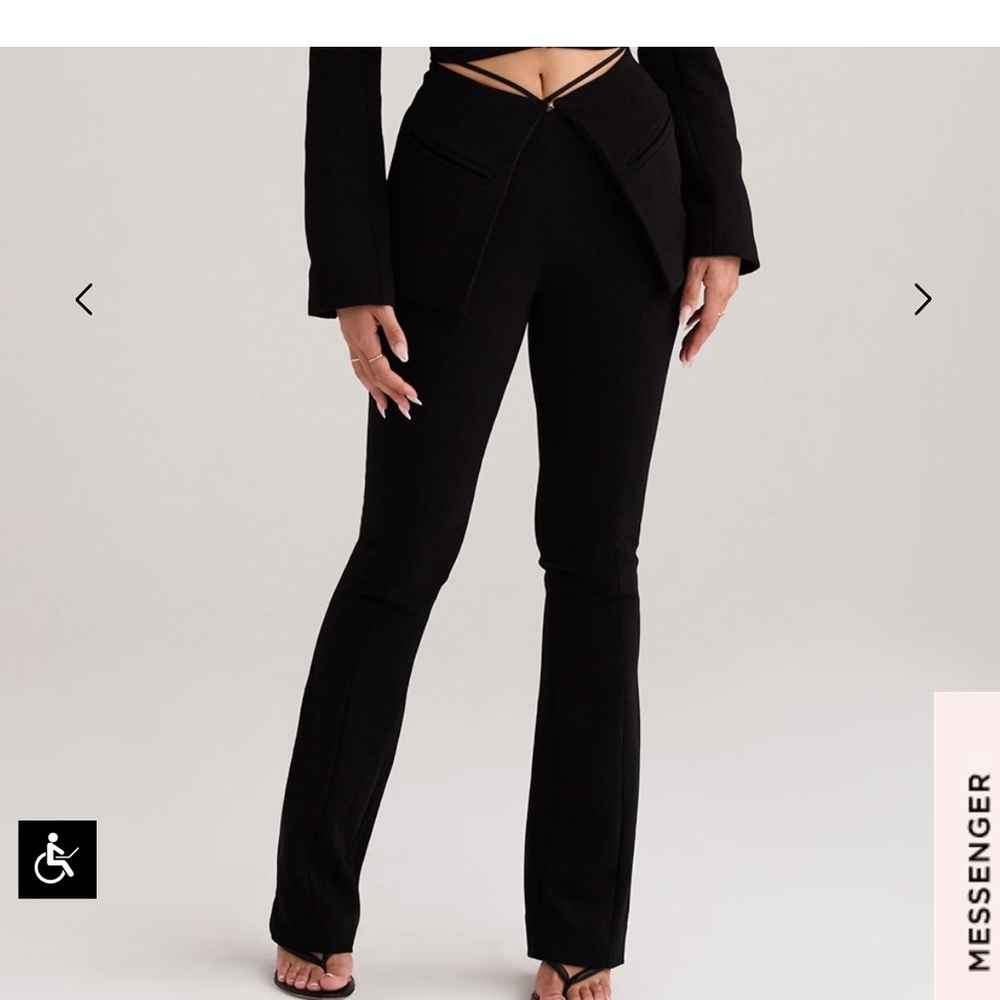 house of cb LAYLA BLACK V-FRONT TROUSERS
